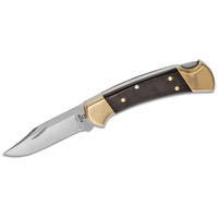 Buck Knives 112 Ranger Folding Hunter Style Lockback 3" Blade, Ebony Wood Handles, Brass Bolsters