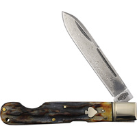 Lockback Cinnamon Bone Damascu